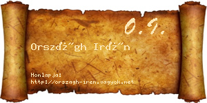 Országh Irén névjegykártya